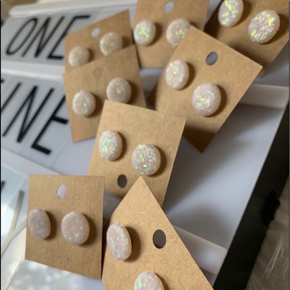 Jewelry - Handmade Polymer Clay Opal Earring Studs